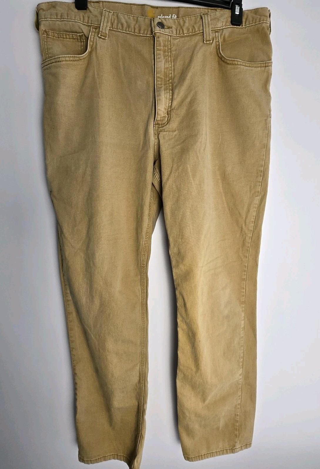 Carhartt Relaxed Fit Twill Utility Work Tan Men's Pants Size 38 X 34 