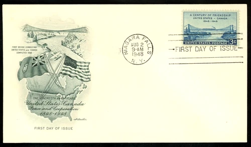 CANADA & USA 100 YEARS COOPERATION WHIRPOOL BRIDGE ARTMASTER 1948  FDC  UNADDR
