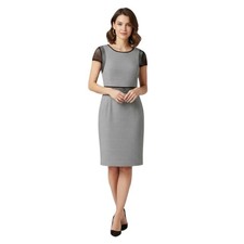 Nine West Black & White Textured Mesh-Accent Sheath Dress size 4