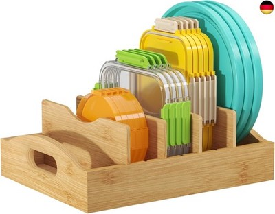 Lifewit Deckelorganizer aus Bambus für den Schrank, Verstellbarer Deckelhalter 