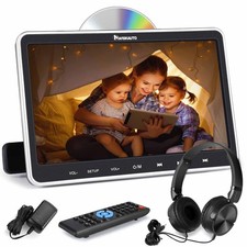 10.1" Car Headrest Monitor Backseat Video DVD Player Full HD HDMI USB SD Headset