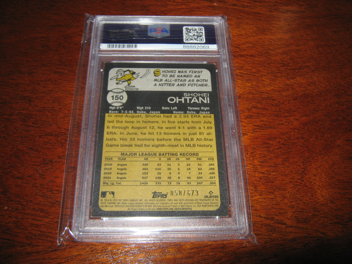 2022 Topps Heritage-Shohei Ohtani #150 Chrome Refractor /673 PSA 8