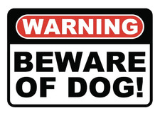 Warning beware of dog weatherproof Vinyl Sticker Decal