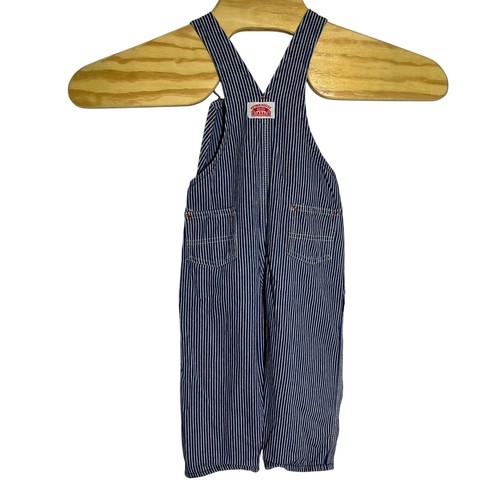 Salopette a righe vintage marca Round House bambino conduttore ferroviario USA 3T - Foto 2 di 12
