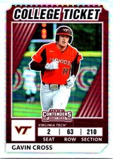 2022 Panini Elite Extra Edition #CTO-2 Gavin Cross College Tickets Optic Holo