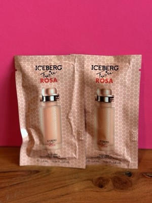 2 Iceberg Twice Rosa by Iceberg for Women, .04 oz. 1.2 ml EDT Spray Vial SEALED