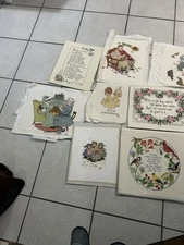 Huge Lot VTG Finished Cross Stitch Art - 1980s Americana, Religious, cottagecore