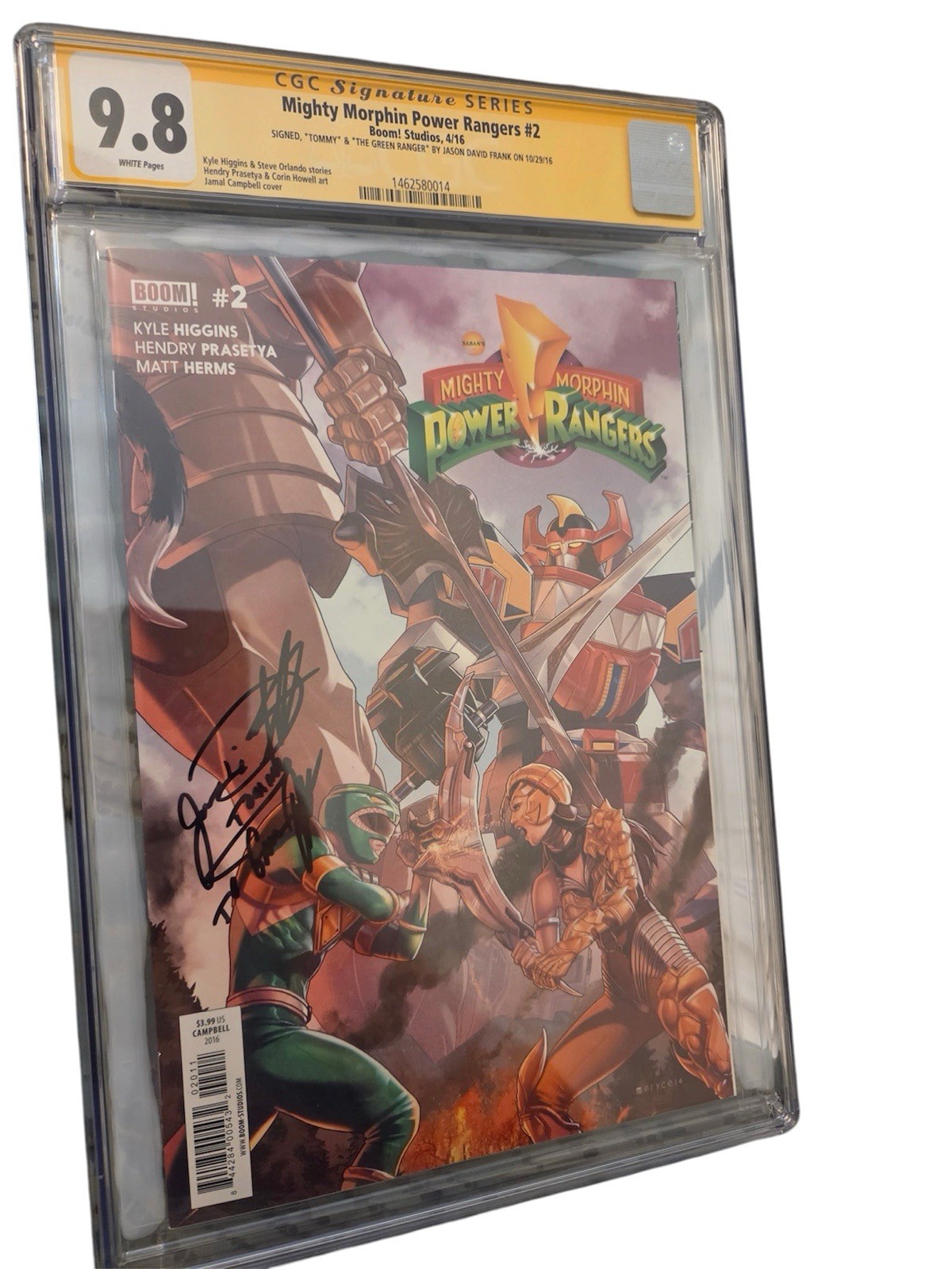 Mighty Morphin Power Rangers #2 CGC 9.8 JDF Firmado Tommy Green Ranger