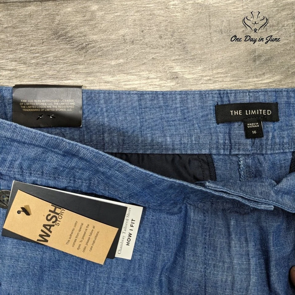 Pantalones cortos a medida The Limited Chambray talla 16 Foto 2 de 4