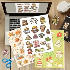 100 Sheets 8.5”x11” Printable Sticker Paper for Inkjet Laser Printer & Cricut...