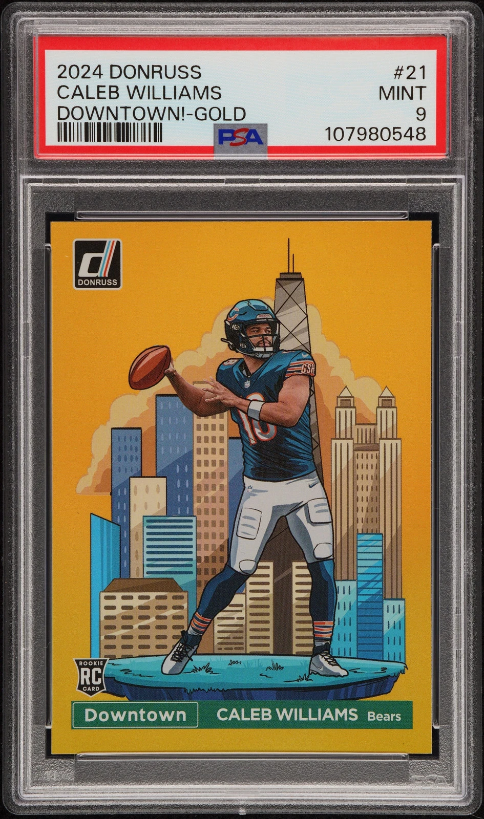 Caleb Williams Panini Donruss Downtown! #21 Gold