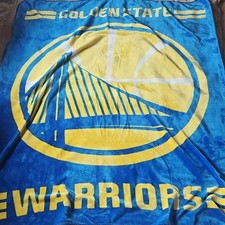 Golden State Warriors NBA Team Logo Blanket Blue Yellow