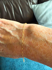 9ct 375 Yellow Gold Oval Link Chain Bracelet 17cm Spring Ring Hallmarked