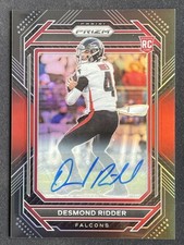 Desmond Ridder 2023 Panini Chronicles Prizm Black Football Red Auto RC /99 #PB-9
