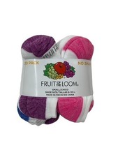 Fruit of the Loom Girl  s No Show Socks Size 6-10.5 No Show 20 pair