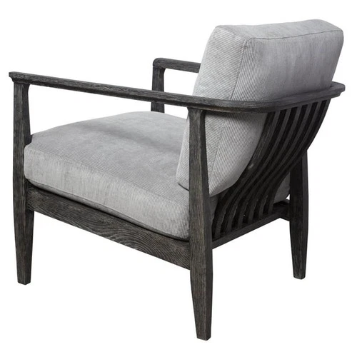 Uttermost Brunei Solid Wood Accent Chair with A Curved Open Back Design in Gray - Picture 5 of 9