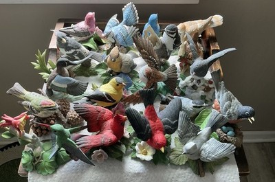 Lot of 19 Lenox Fine Porcelain Garden Bird Figurine Collection Blue Jay Cardinal