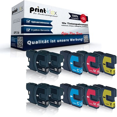 10x Mega kompatible Tintenpatronen für Brother MFC295CN Tinten Kassette Office P