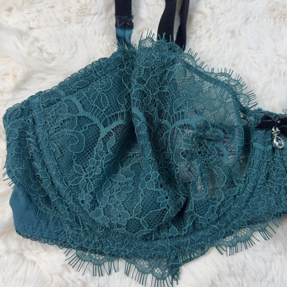 Victoria's Secret Dream Angels Unlined Balconette Unlined Bra Teal Green 36C NWT - Image 3 of 4