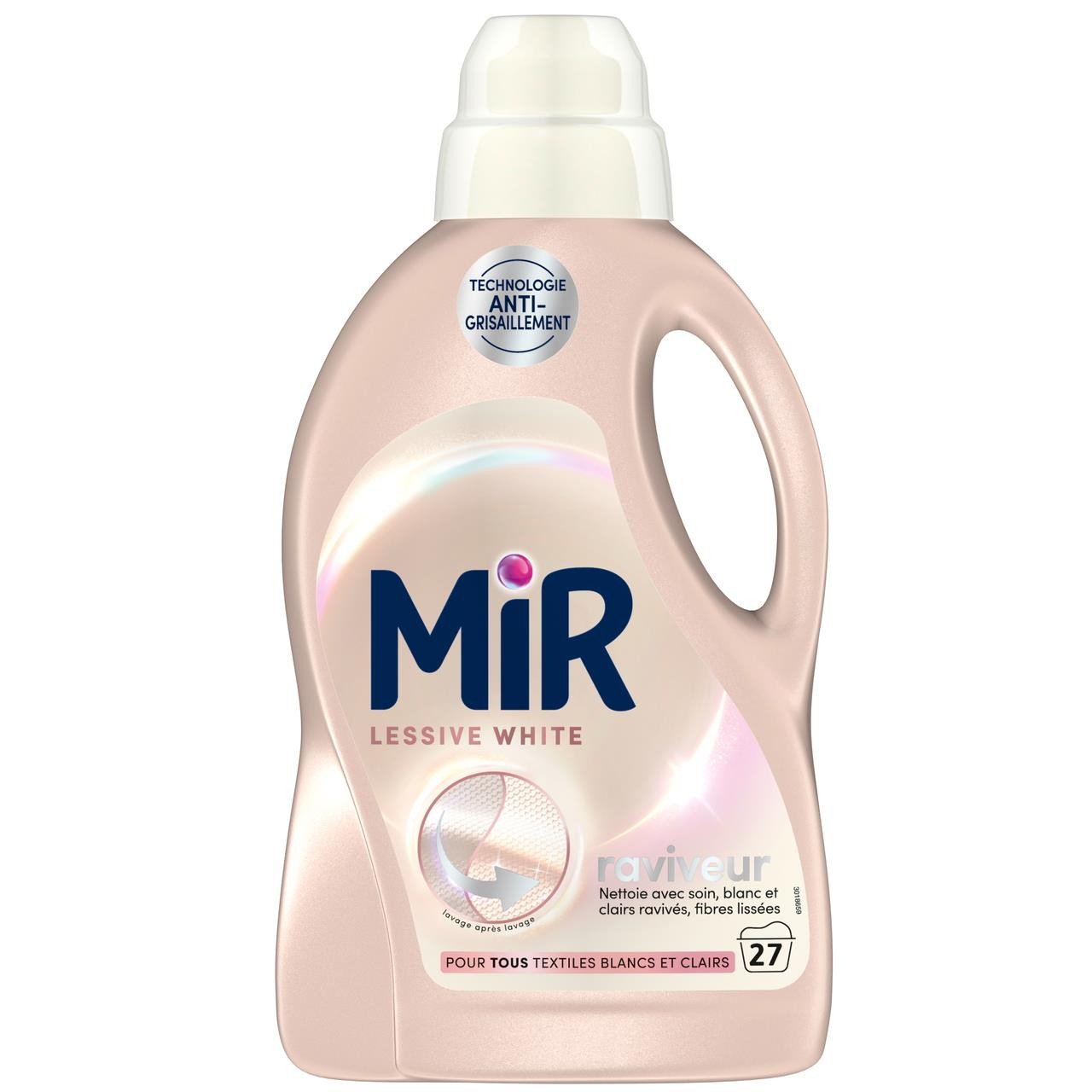 Dites stop au linge terne avec MIR White lessive liquide 27 lavages formule 1,350L