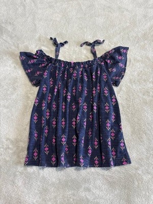 Girls off the shoulder tie top navy pink bows back to school playwear summer