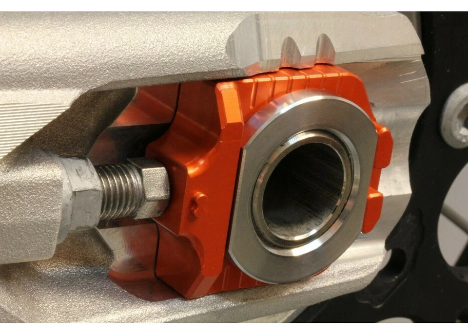 Works Connection 17-263 橙色 Elite 轴块适用于 Husqvarna KTM 带 25 毫米轴 — 第 4/4 张图片