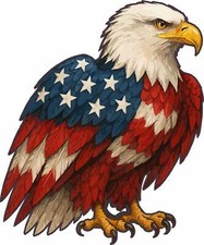 Stickertalk Usa Flag Bald Eagle Vinyl Sticker Decal 5 Inches X 6 Inches