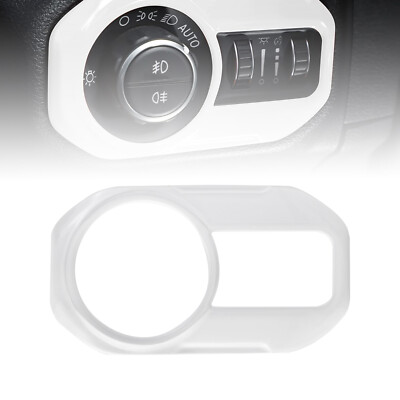White Headlight Lamp Switch Button Cover Trim For Jeep Wrangler JL JT 2018~2021