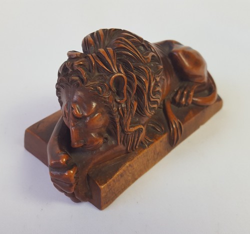 Fine Antique Italian Grand Tour Carnova Lion Hand Carved Fruit Wood Sculpture - Picture 5 of 23