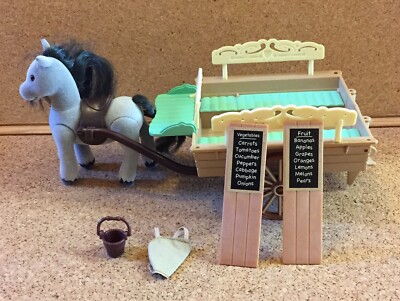 Sylvanian Families Vegetable Farm Horse and Cart Set Vintage