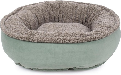 Dog Comfy Cup Pet Bed Faux Suede Round Washable Cover Small 27in Green - 第 6/7 張圖片