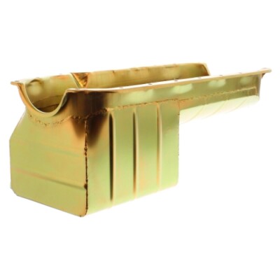 Milodon 31070 Oil Pan Steel Gold Iridite 6 qt. For 1971-80 Monza Vega 4.4L 4.6L
