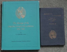 lot 2 vintage Stamp~Handbook catalog~Union of South Africa 1910-1961~Hagger~1955