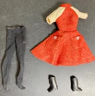 Peggy Ann Doll Dress Felt Knit Dress Rust color Outfit Barbie Vintage