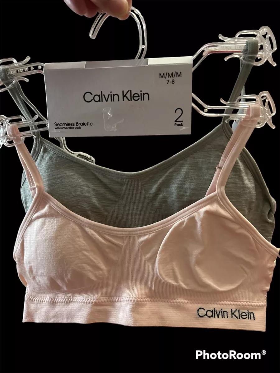 Calvin Klein girls seamless bralette 2 bras size M 7/8