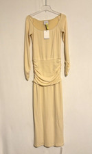 Reformation Dress Medium Cream Long Bodycon Soft Stretch New