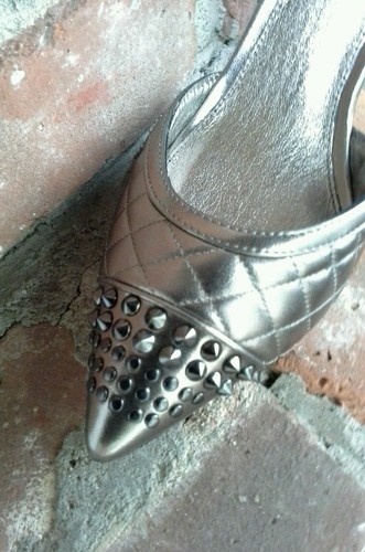 Adrianna Papell Hope Pump Quilted d'Orsay Pointed Toe Lush Gunmetal Sz 8 $139 - Picture 5 of 8