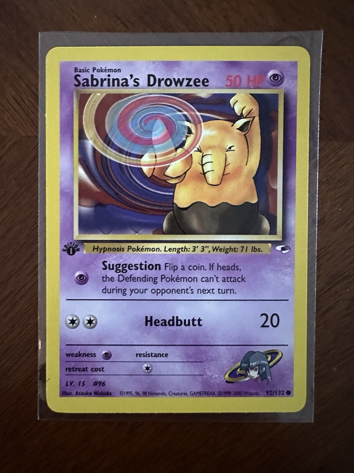 1st Edition Sabrina’s Drowzee 92/132 - Gym Heroes - Near Mint