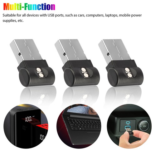 3x Mini USB RGB LED Car Interior Light Touch Key Neon Atmosphere Ambient Lamps - Picture 3 of 9