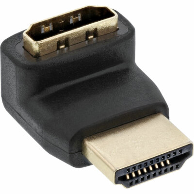 InLine  HDMI  Adapter Stecker zu Buchse gewinkelt oben vergoldet schwarz