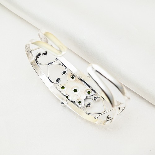 Peridot Bracelet Gemstone Handmade 925 Sterling Silver Jewelry For Women - Picture 4 of 4