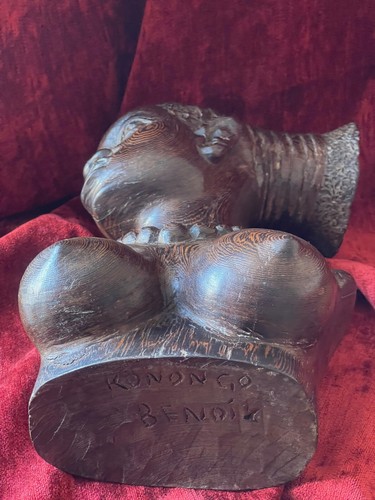 Unique grande sculpture signée Benoit Konongo portrait femme mangbetu Congo - Imagen 4 de 24