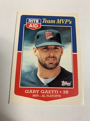 1988 Topps Rite Aid Team MVPs Gary Gaetti Minnesota Twins