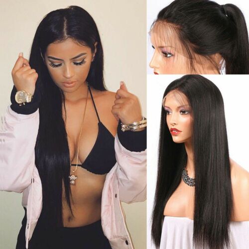 Women Ladies Long Straight Wigs Hair Full Lace Front Wig Party Cosplay 20-24inch - Photo 1 sur 12