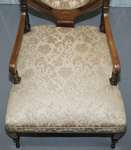 IMPRESIONANTE SILLÓN BIBLIOTECA CHESTERFIELD SHERATON REVIVAL PALISANDRO PARTE DE UNA SUITE - Imagen 3 de 12