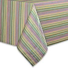 Garden Stripe 70" Square Tablecloth Polyester-cotton Fiber