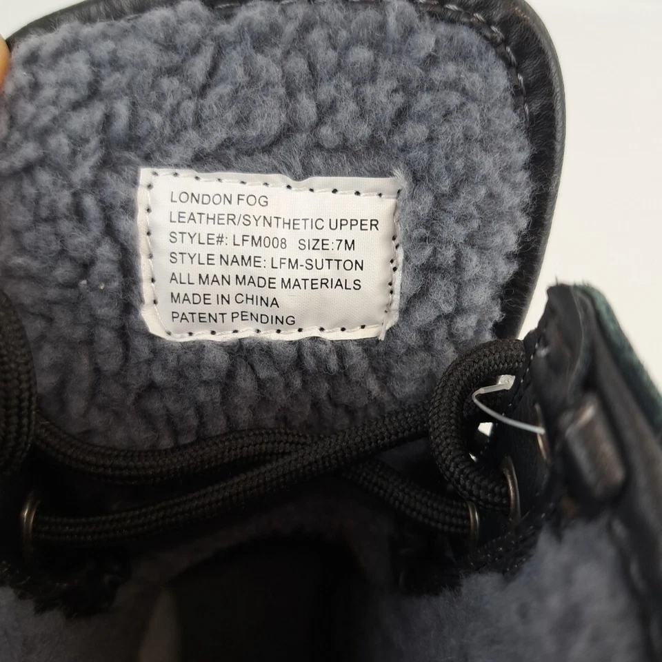 London Fog Womens LFM Sutton Black Leather Size 7 M Duck Waterproof Boots - Image 4 of 4