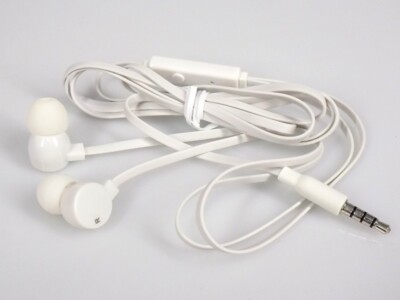 76 Stück Mobistel In-Ear Kopfhörer Headset 3.5mm Klinke Flachkabel Weiß White