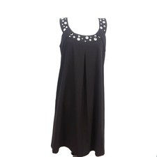 Kensie NWT Shift Dress Sleeveless Knee Length Grommetted Neckline Size S Edgy