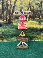 1/6 scale WW2 German Language Mine Diorama Road Sign